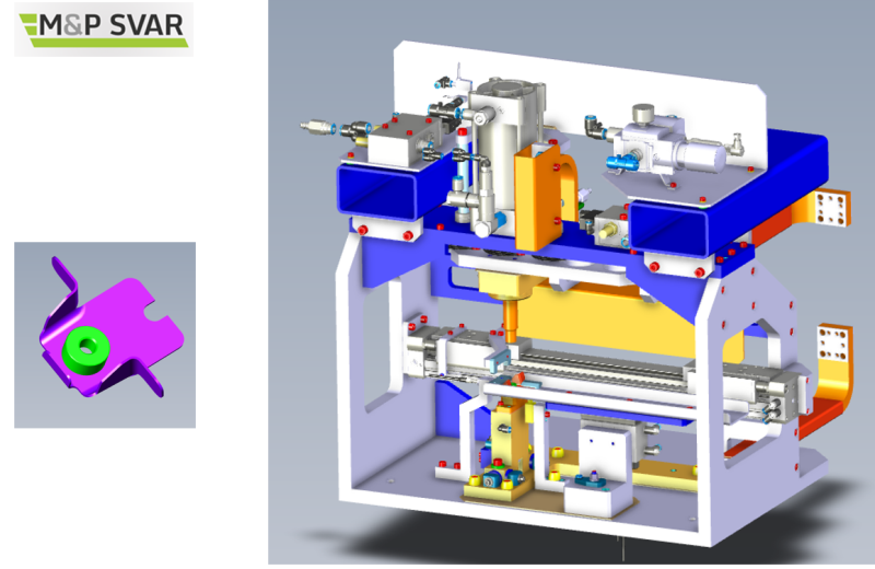  VW project - MEB platform / progressive welding jig, for stud welding. Unattended removal of a part with transfer to a pallet.