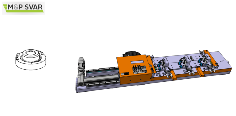 VW project - MEB platform / automatic feeder of 3 pieces of nuts, which are inserted into the jig at the same time